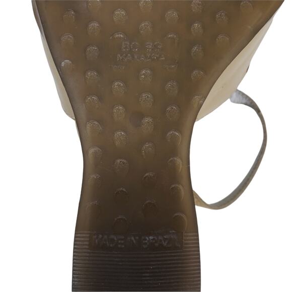 BCBGMaxazria Ivory Creme Ankle Strap Wedge Leather Sandals Size 10B - Picture 11 of 12